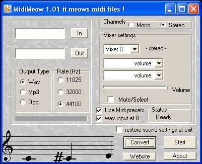 Screenshot of MidiMeow